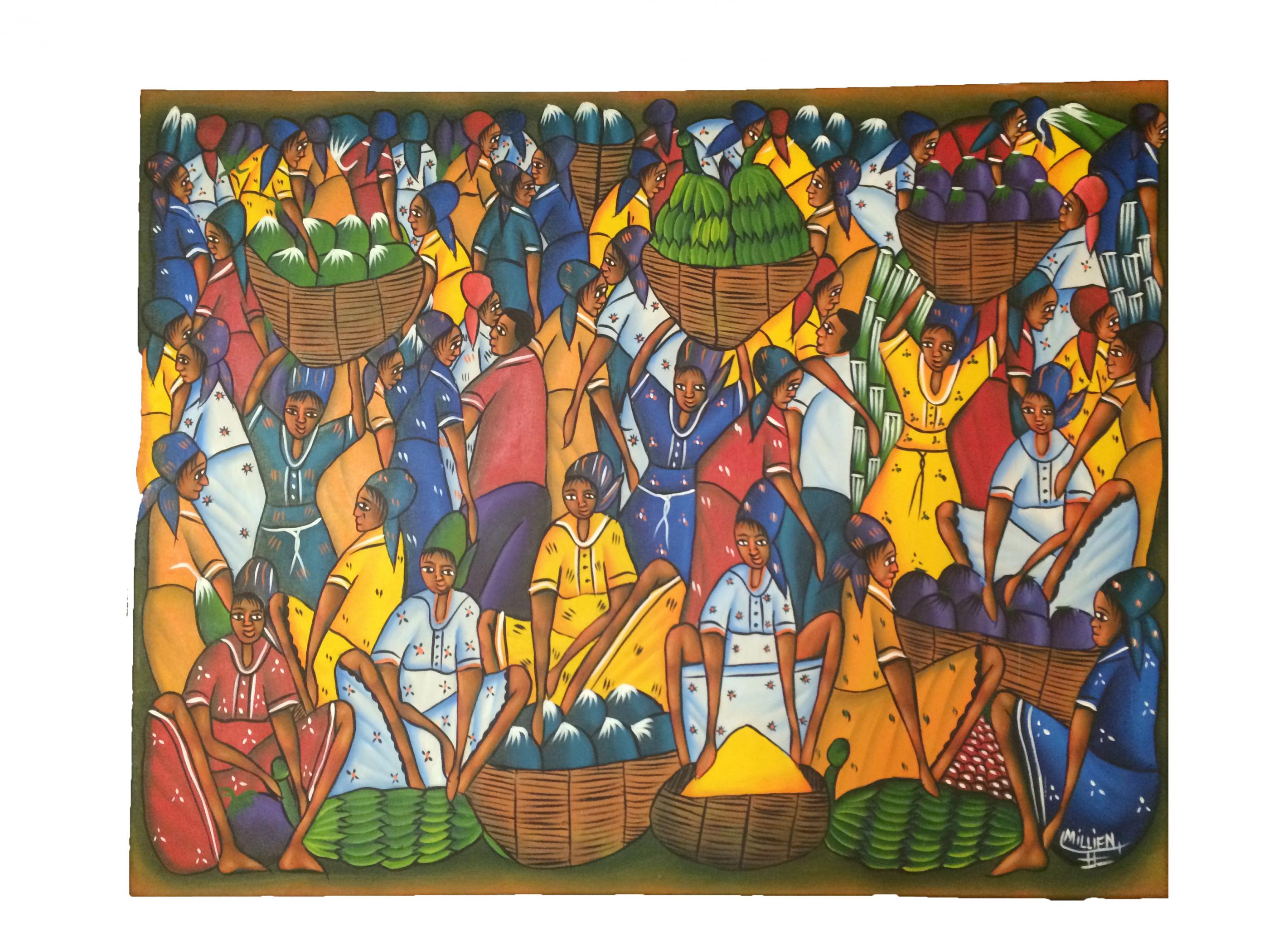 Haitian Art Painting By Millien Modernism